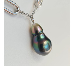 Arc-En-Ciel - Collier Argent rhodié et Perle de culture de Tahiti d'Exception