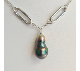 Arc-En-Ciel - Collier Argent rhodié et Perle de culture de Tahiti d'Exception