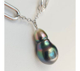 Arc-En-Ciel - Collier Argent rhodié et Perle de culture de Tahiti d'Exception