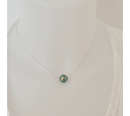 Tetiaroa - Collier Argent Massif et Véritable Perle de Tahiti