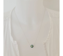 Tetiaroa - Collier Argent Massif et Véritable Perle de Tahiti