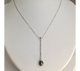 Poerani - Collier Argent rhodié et Perle de Tahiti d'exception