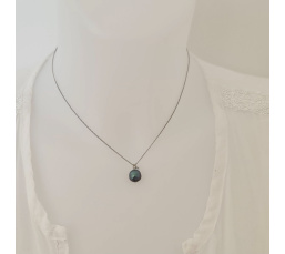 Tahiti - Collier Argent rhodié et Véritable Perle de Tahiti