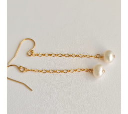 Douceurs du Jour - Boucles d'Oreilles Or Laminé 14 carats et Perles d'Eau Douce