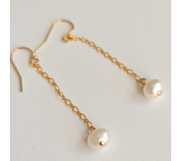 Douceurs du Jour - Boucles d'Oreilles Or Laminé 14 carats et Perles d'Eau Douce