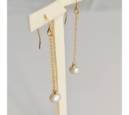 Douceurs du Jour - Boucles d'Oreilles Or Laminé 14 carats et Perles d'Eau Douce