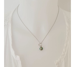Amour- Pendentif Argent Rhodié et Perle de Tahiti d'Exception