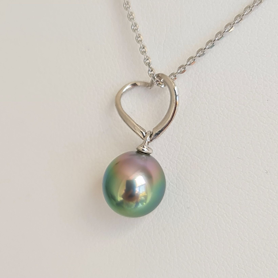 Amour- Pendentif Argent Rhodié et Perle de Tahiti d'Exception