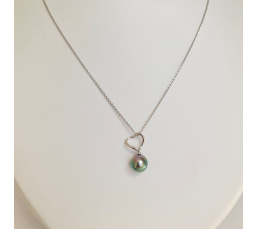Amour- Pendentif Argent Rhodié et Perle de Tahiti d'Exception