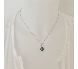 Belle de jour- Pendentif Argent Rhodié et Véritable Perle de Tahiti