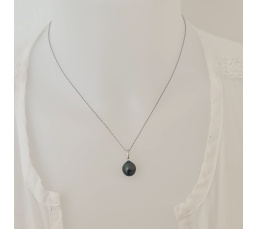 Belle de jour- Pendentif Argent Rhodié et Véritable Perle de Tahiti
