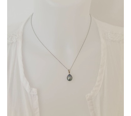 Poe - Pendentif Argent Rhodié et Véritable Perle de Tahiti