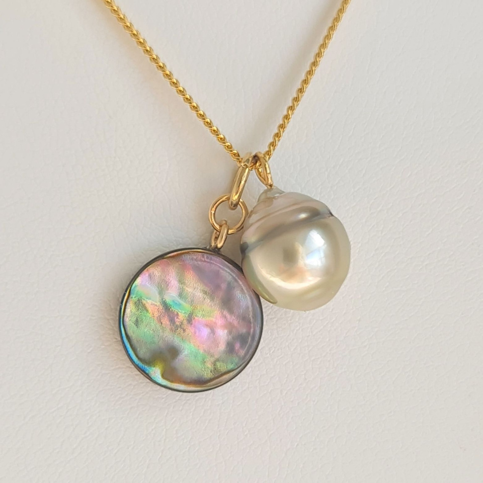 Marutea - Collier Plaqué Or Haute qualité et Perle de Tahiti d'exception