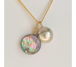 Marutea - Collier Plaqué Or Haute qualité et Perle de Tahiti d'exception