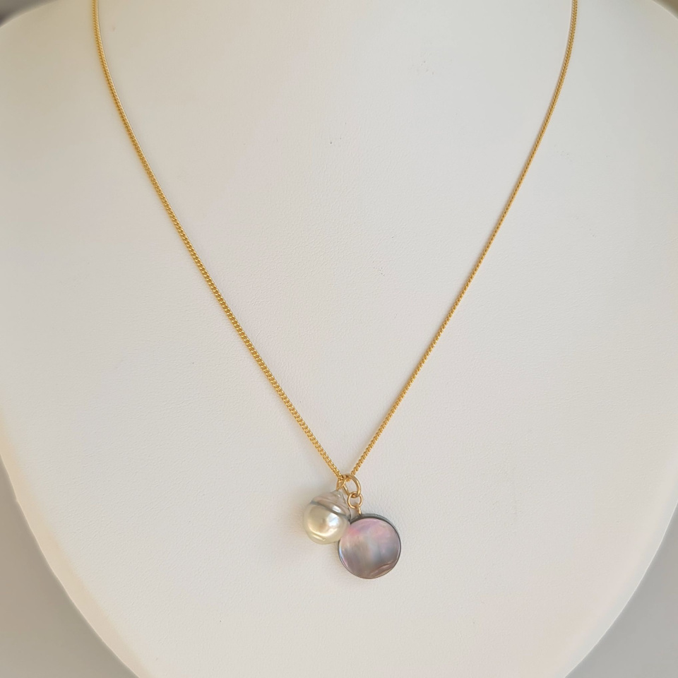 Marutea - Collier Plaqué Or Haute qualité et Perle de Tahiti d'exception