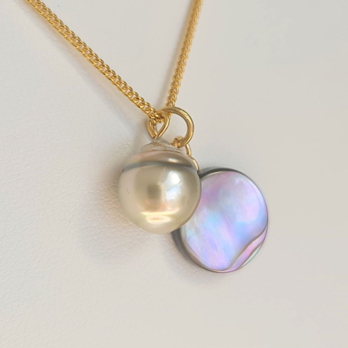 Marutea - Collier Plaqué Or Haute qualité et Perle de Tahiti d'exception