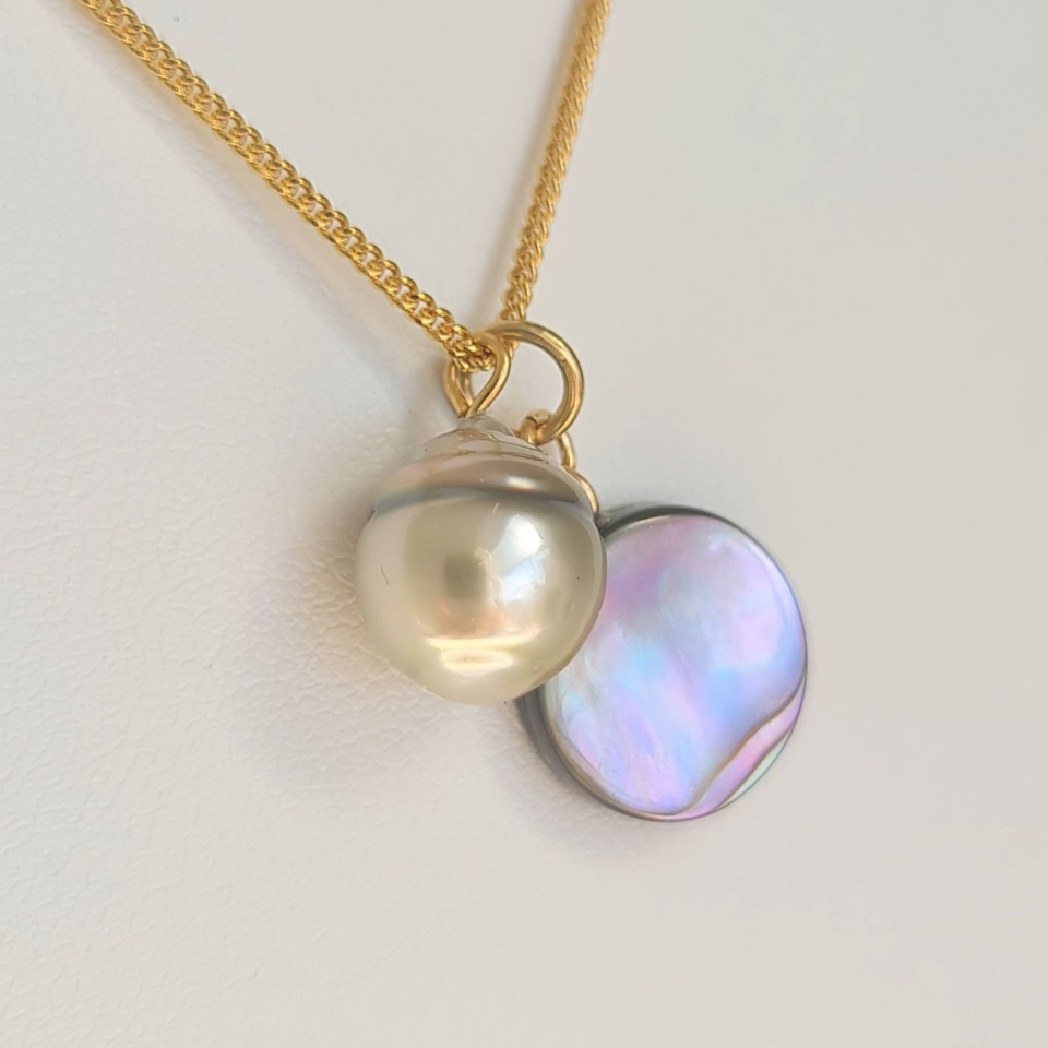 Marutea - Collier Plaqué Or Haute qualité et Perle de Tahiti d'exception