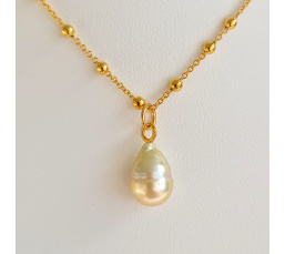 Soleil clair - Collier Plaqué Or Haute qualité et Perle des Mers du Sud