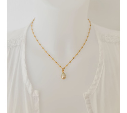 Soleil clair - Collier Plaqué Or Haute qualité et Perle des Mers du Sud