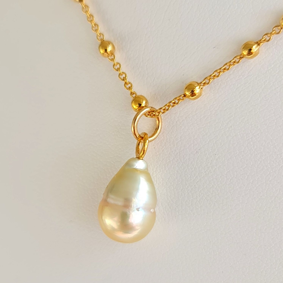 Soleil clair - Collier Plaqué Or Haute qualité et Perle des Mers du Sud