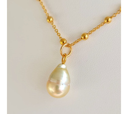 Soleil clair - Collier Plaqué Or Haute qualité et Perle des Mers du Sud