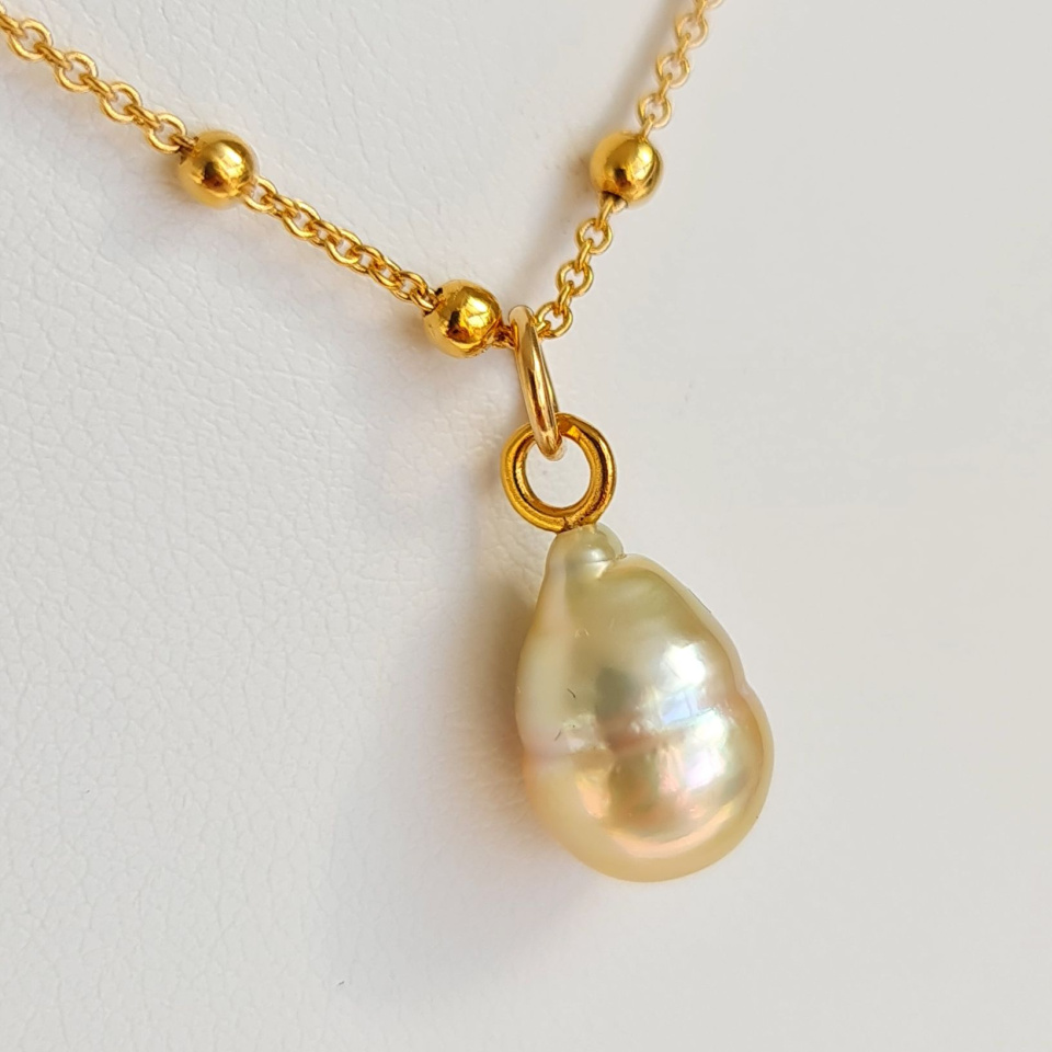 Soleil clair - Collier Plaqué Or Haute qualité et Perle des Mers du Sud
