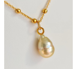 Soleil clair - Collier Plaqué Or Haute qualité et Perle des Mers du Sud