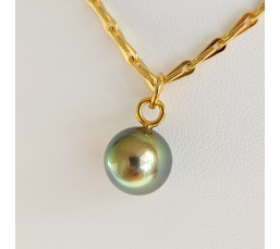 Epi Vert - Collier Plaqué Or Haute qualité et Perle de Tahiti d'exception