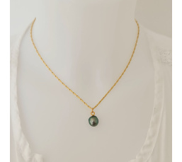 Epi Vert - Collier Plaqué Or Haute qualité et Perle de Tahiti d'exception