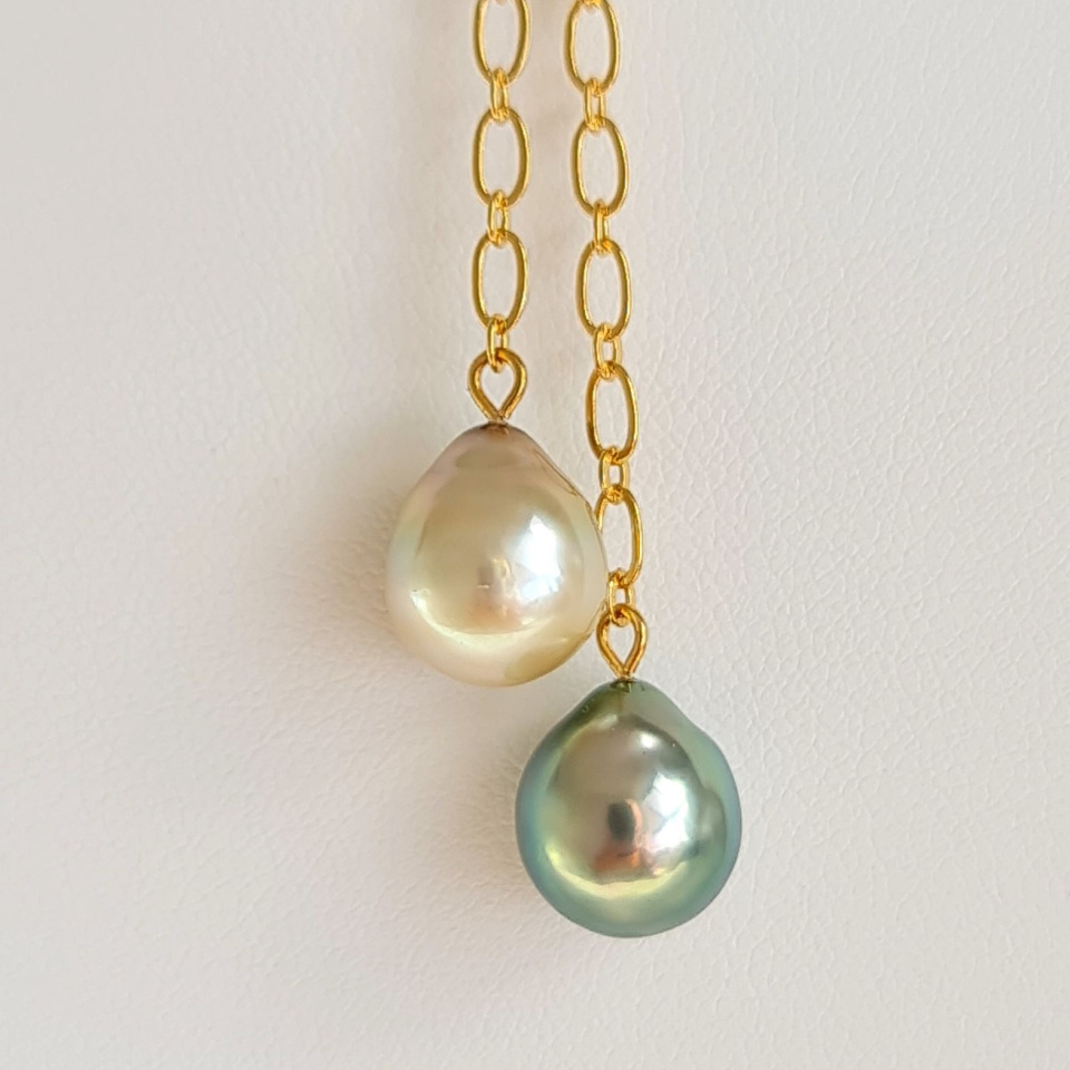 Toi&Moi Tupai - Collier Plaqué Or Haute qualité et Perles de Tahiti d'exception