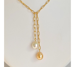 Perles de Raja Ampat - Collier Plaqué Or Haute qualité et Perles des Mers du Sud