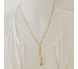 Perles de Raja Ampat - Collier Plaqué Or Haute qualité et Perles des Mers du Sud