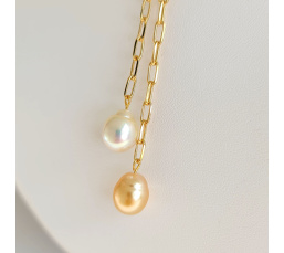 Perles de Raja Ampat - Collier Plaqué Or Haute qualité et Perles des Mers du Sud