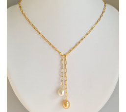 Perles de Raja Ampat - Collier Plaqué Or Haute qualité et Perles des Mers du Sud