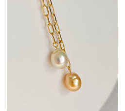 Perles de Raja Ampat - Collier Plaqué Or Haute qualité et Perles des Mers du Sud