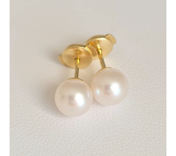 Au soleil Levant - Boucles d'Oreilles en Or Jaune et Perles Akoyas du Japon