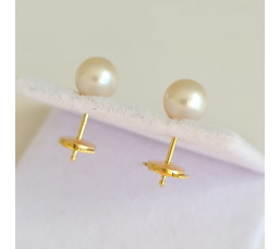 Au soleil Levant - Boucles d'Oreilles en Or Jaune et Perles Akoyas du Japon