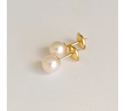 Au soleil Levant - Boucles d'Oreilles en Or Jaune et Perles Akoyas du Japon