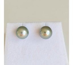 La Vie en Or - Boucles d'Oreilles en Or Jaune et Véritables Perles de Tahiti