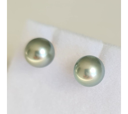 La Vie en Or - Boucles d'Oreilles en Or Jaune et Véritables Perles de Tahiti