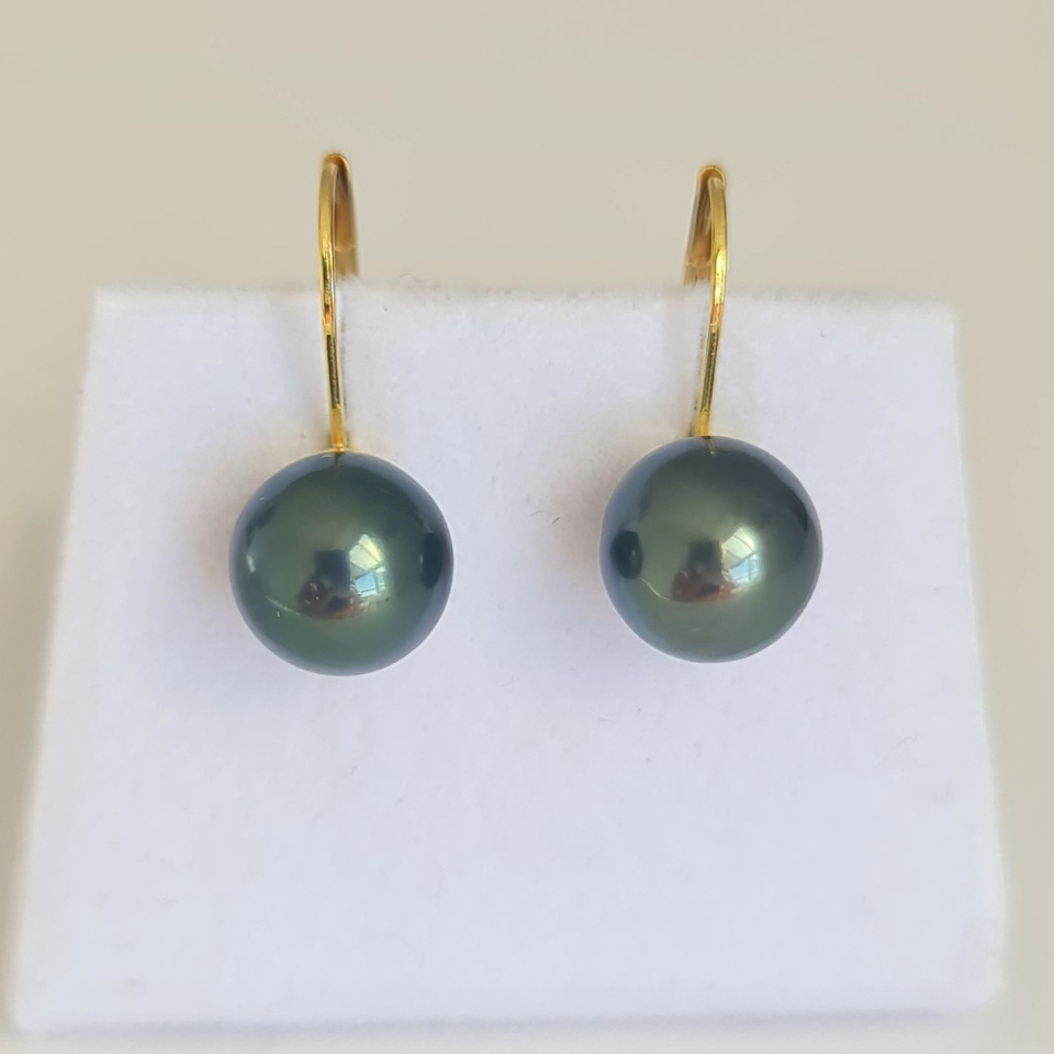 Bulles de Perles - Boucles d'Oreilles en Or Jaune et Perles de Tahiti