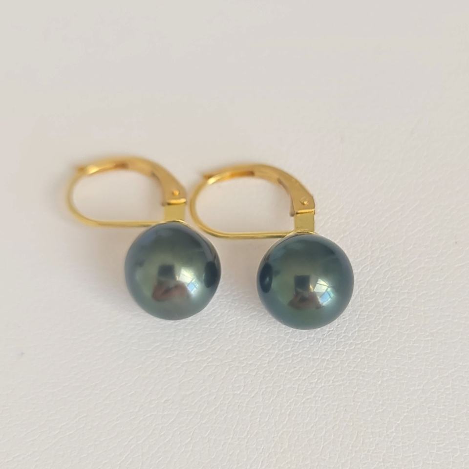 Bulles de Perles - Boucles d'Oreilles en Or Jaune et Perles de Tahiti