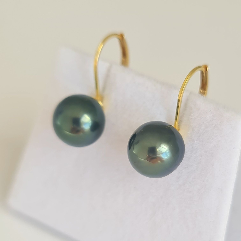 Bulles de Perles - Boucles d'Oreilles en Or Jaune et Perles de Tahiti