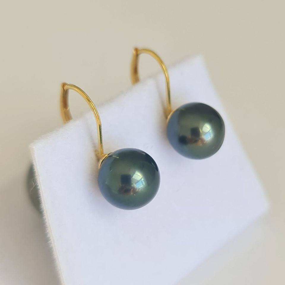 Bulles de Perles - Boucles d'Oreilles en Or Jaune et Perles de Tahiti