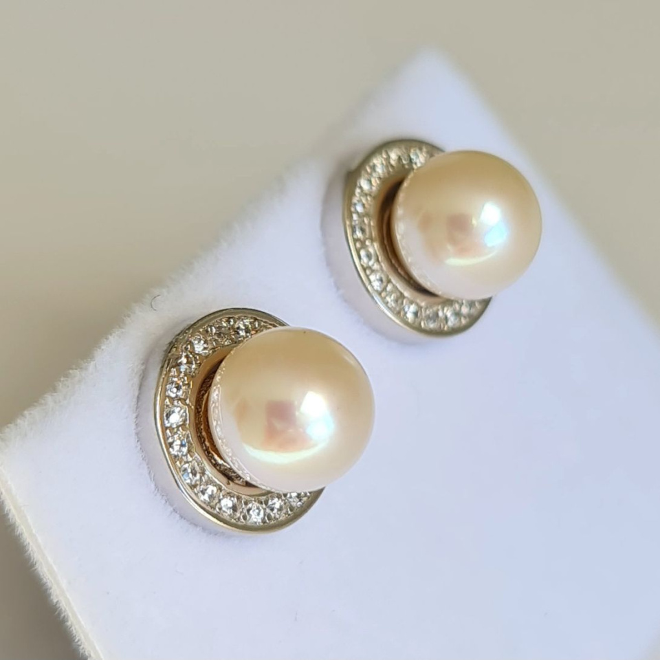 Alba - Boucles d'Oreilles Argent rhodié et Perles blanches