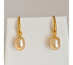 Soleil d'Eté - Boucles d'Oreilles Plaqué Or et Perles des Mers du Sud d'exception