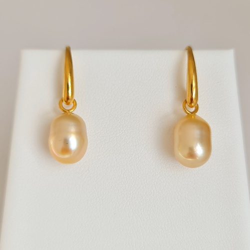 Soleil d'Eté - Boucles d'Oreilles Plaqué Or et Perles des Mers du Sud d'exception