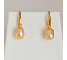 Soleil d'Eté - Boucles d'Oreilles Plaqué Or et Perles des Mers du Sud d'exception