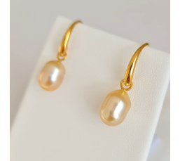 Soleil d'Eté - Boucles d'Oreilles Plaqué Or et Perles des Mers du Sud d'exception