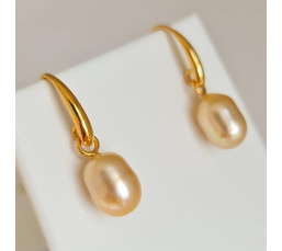 Soleil d'Eté - Boucles d'Oreilles Plaqué Or et Perles des Mers du Sud d'exception